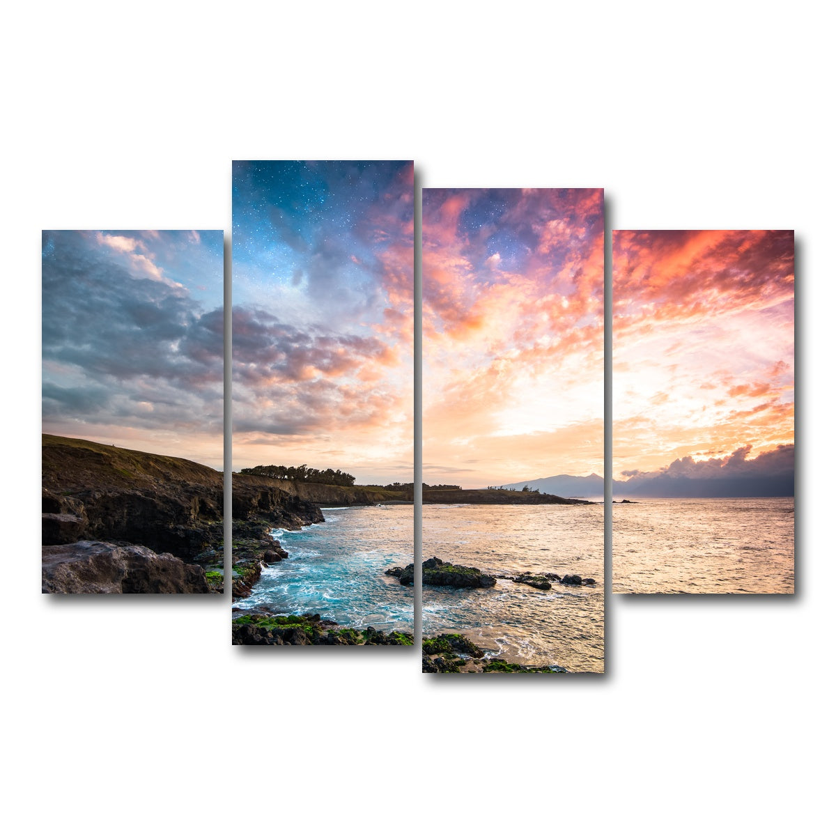 AUTO-MOCKUP WHITE | Night and Day | 4 Piece | Gallery Wrap Canvas | group=4_short