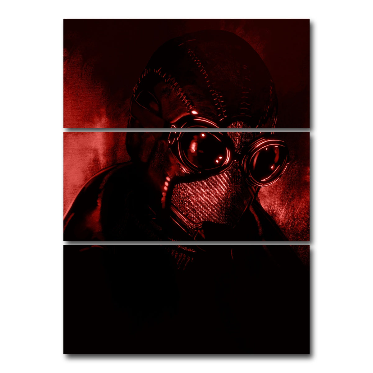 AUTO-MOCKUP WHITE | Noir In Red | 3 Piece | Gallery Wrap Canvas | group=8x18_stacked