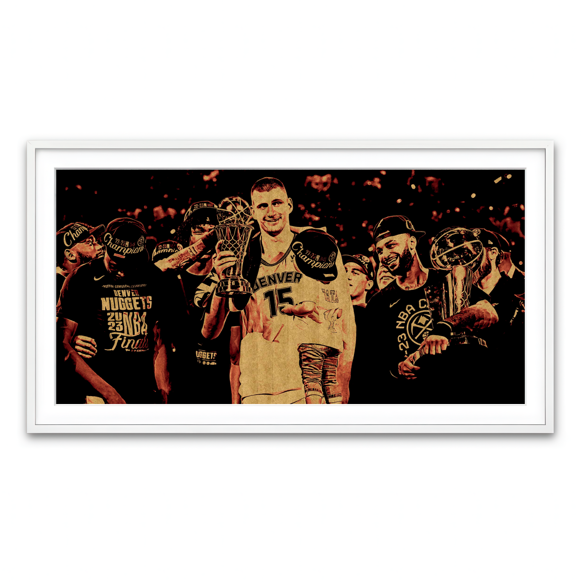 Framed Print 2x1 White