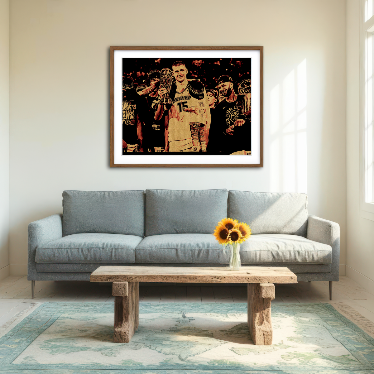 AUTO-MOCKUP ROOM | Nuggets Champions Gold Wall Art