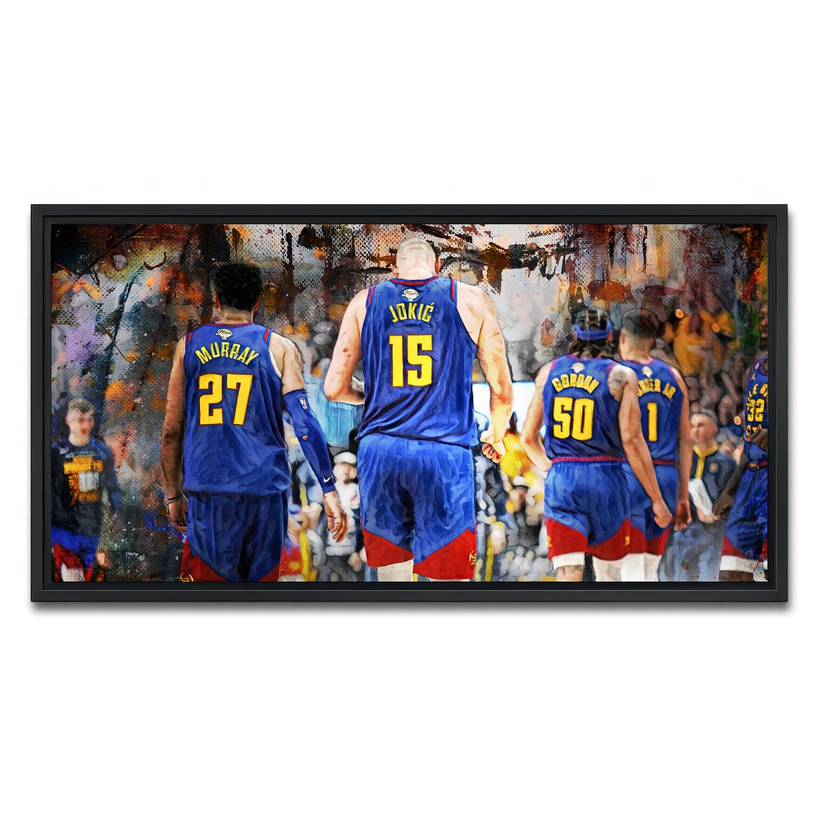 AUTO-MOCKUP WHITE | Nuggets Core Four | 1 Piece | Black Framed Canvas | group=2x1