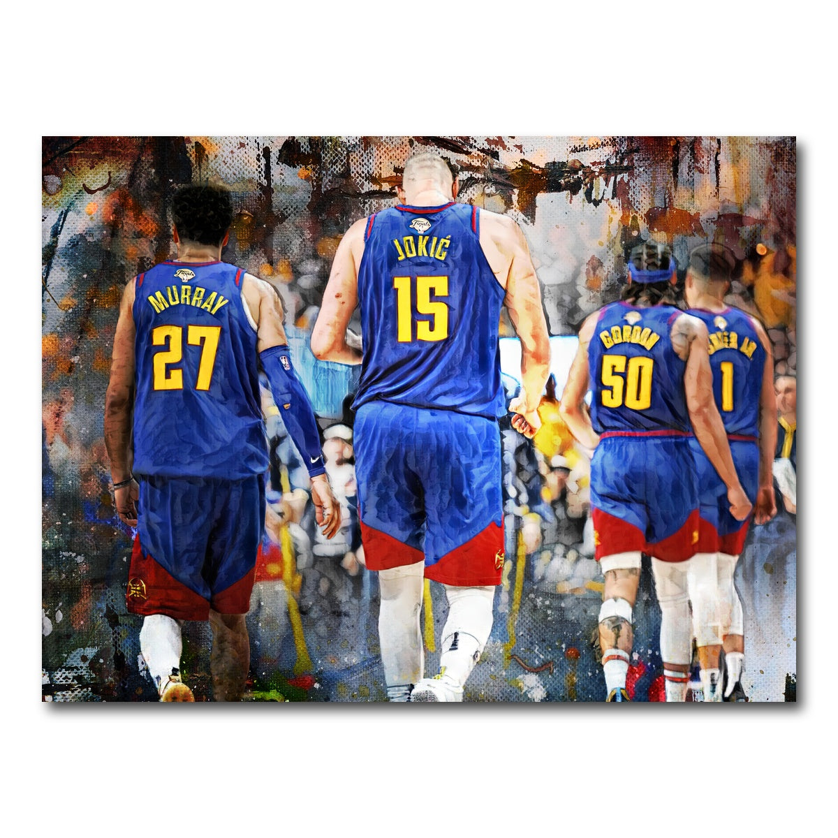 AUTO-MOCKUP WHITE | Nuggets Core Four | 1 Piece | Gallery Wrap Canvas | group=4x3