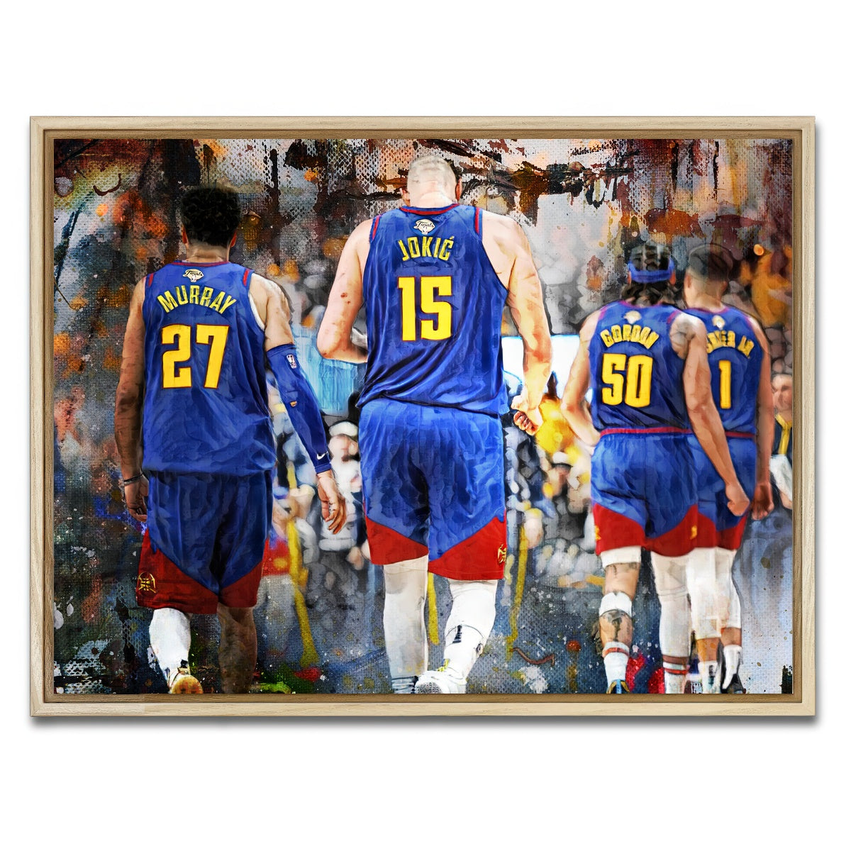 AUTO-MOCKUP WHITE | Nuggets Core Four | 1 Piece | Natural Framed Canvas | group=4x3