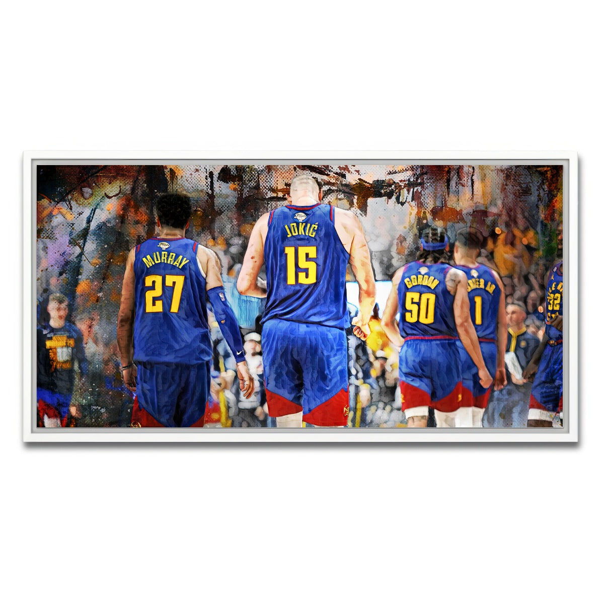 AUTO-MOCKUP WHITE | Nuggets Core Four | 1 Piece | White Framed Canvas | group=2x1