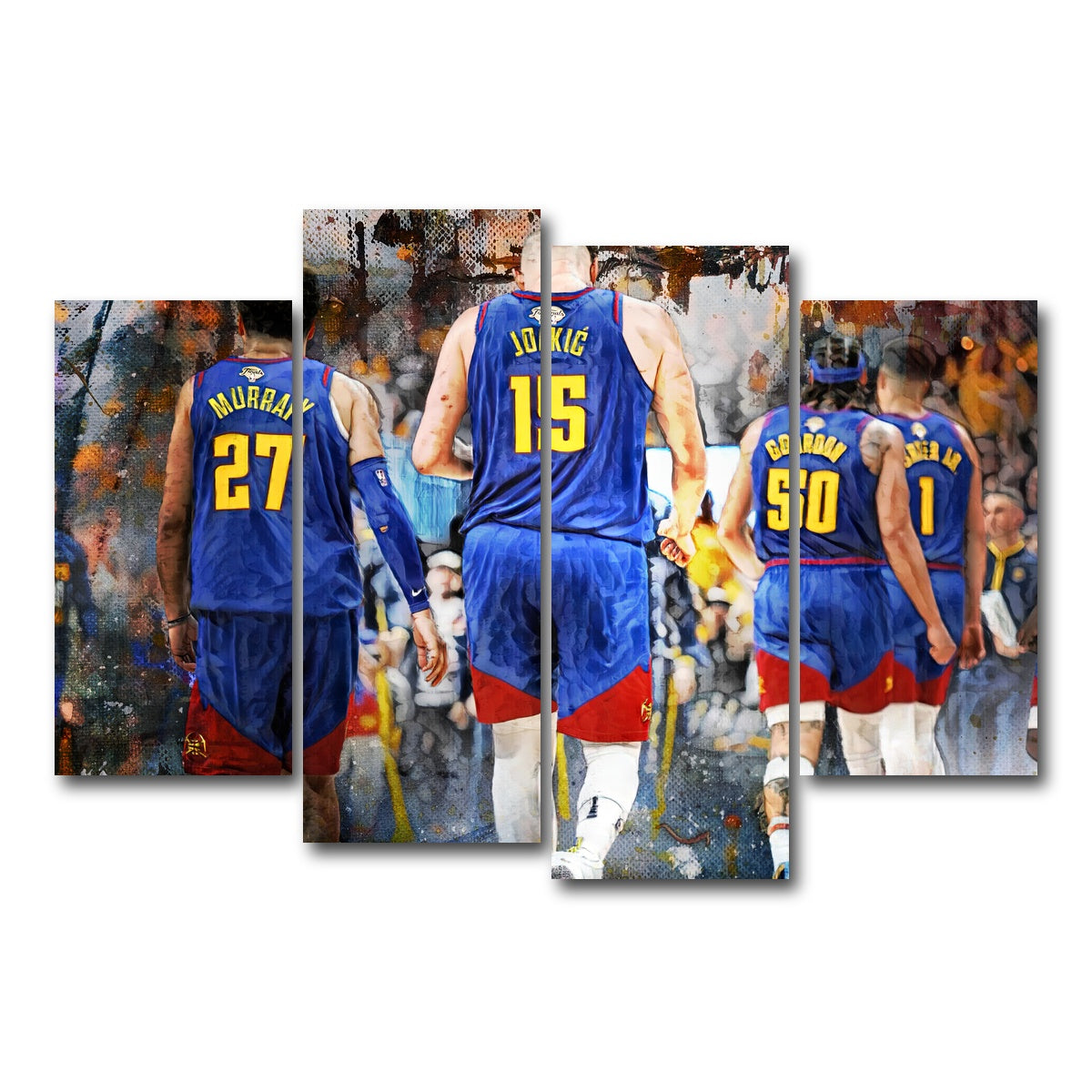 AUTO-MOCKUP WHITE | Nuggets Core Four | 4 Piece | Gallery Wrap Canvas | group=4_short