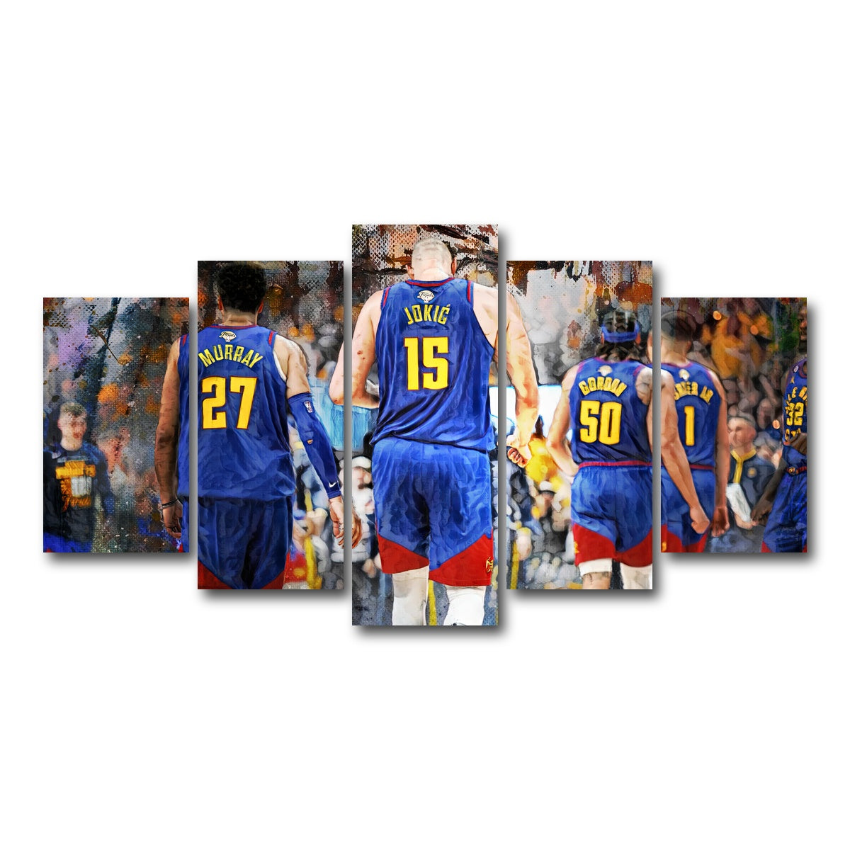 AUTO-MOCKUP WHITE | Nuggets Core Four | 5 Piece | Gallery Wrap Canvas | group=5_normal