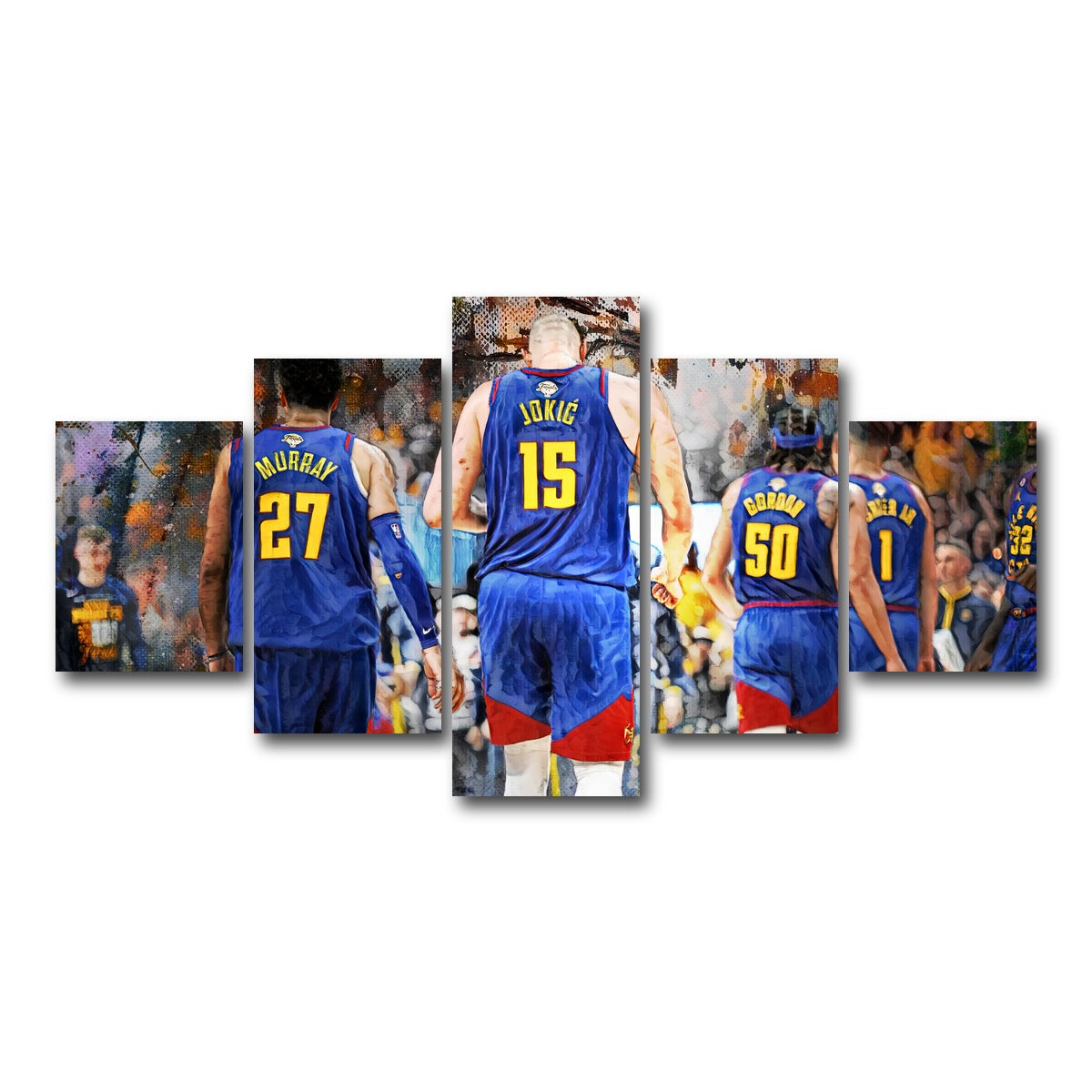 AUTO-MOCKUP WHITE | Nuggets Core Four | 5 Piece | Gallery Wrap Canvas | group=5_short