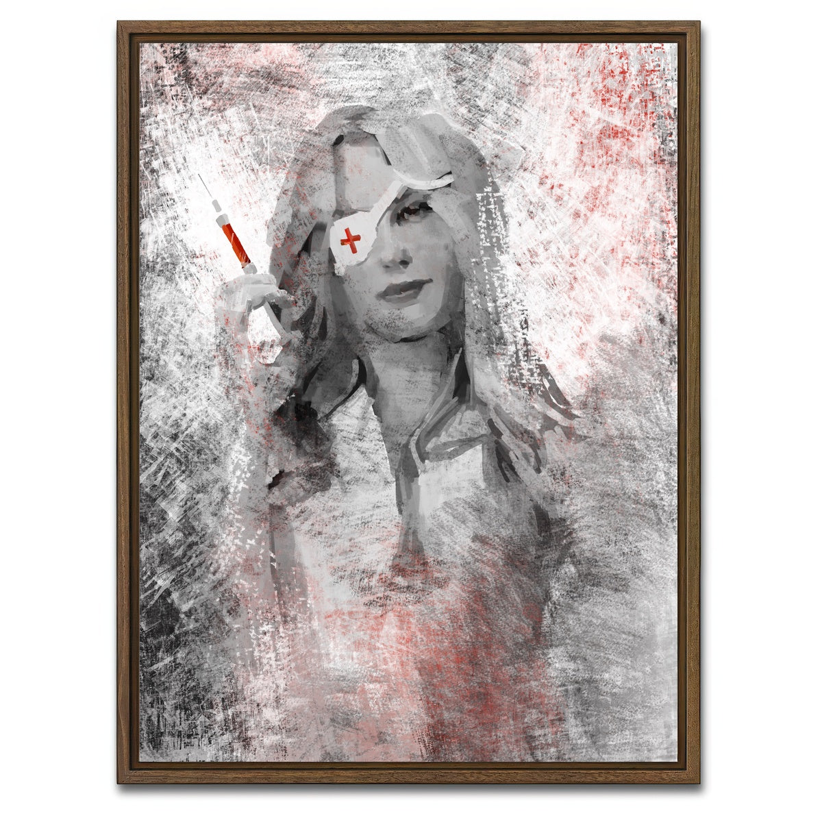 AUTO-MOCKUP WHITE | Nurse | 1 Piece | Walnut Framed Canvas | group=3x4
