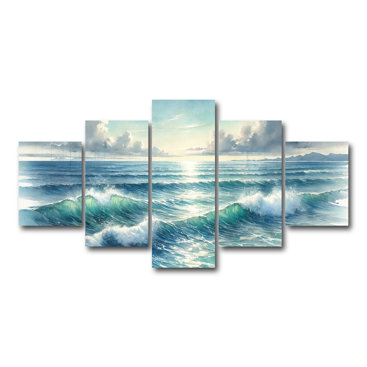 AUTO-MOCKUP WHITE | Ocean Horizon | 5 Piece | Gallery Wrap Canvas | group=5_short