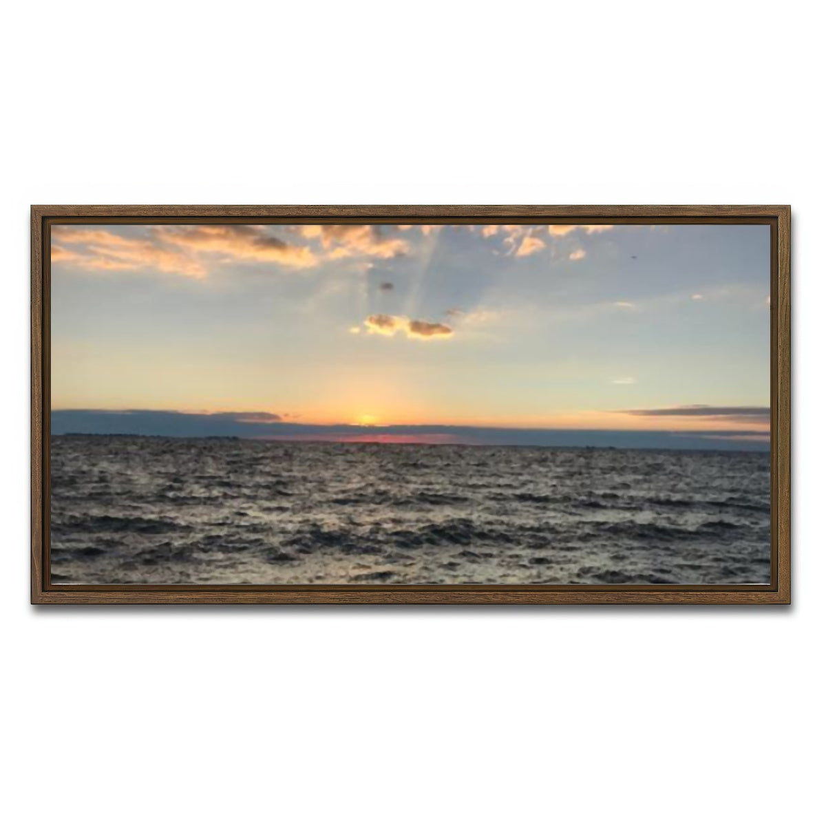 AUTO-MOCKUP WHITE | Ocean Sunset | 1 Piece | Walnut Framed Canvas | group=2x1