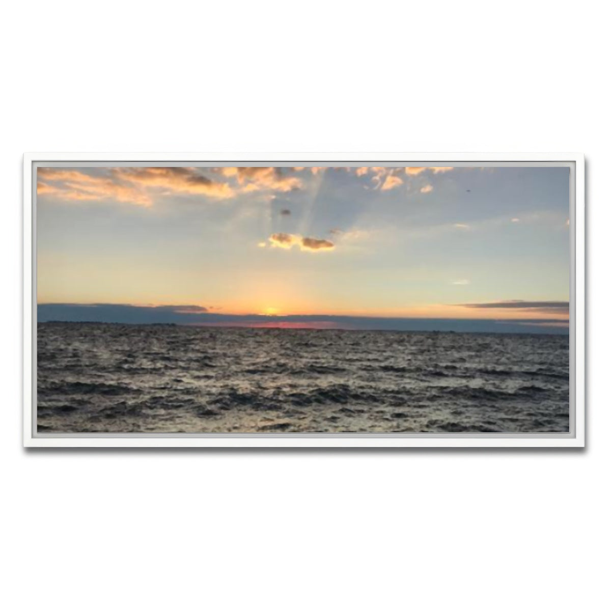 AUTO-MOCKUP WHITE | Ocean Sunset | 1 Piece | White Framed Canvas | group=2x1