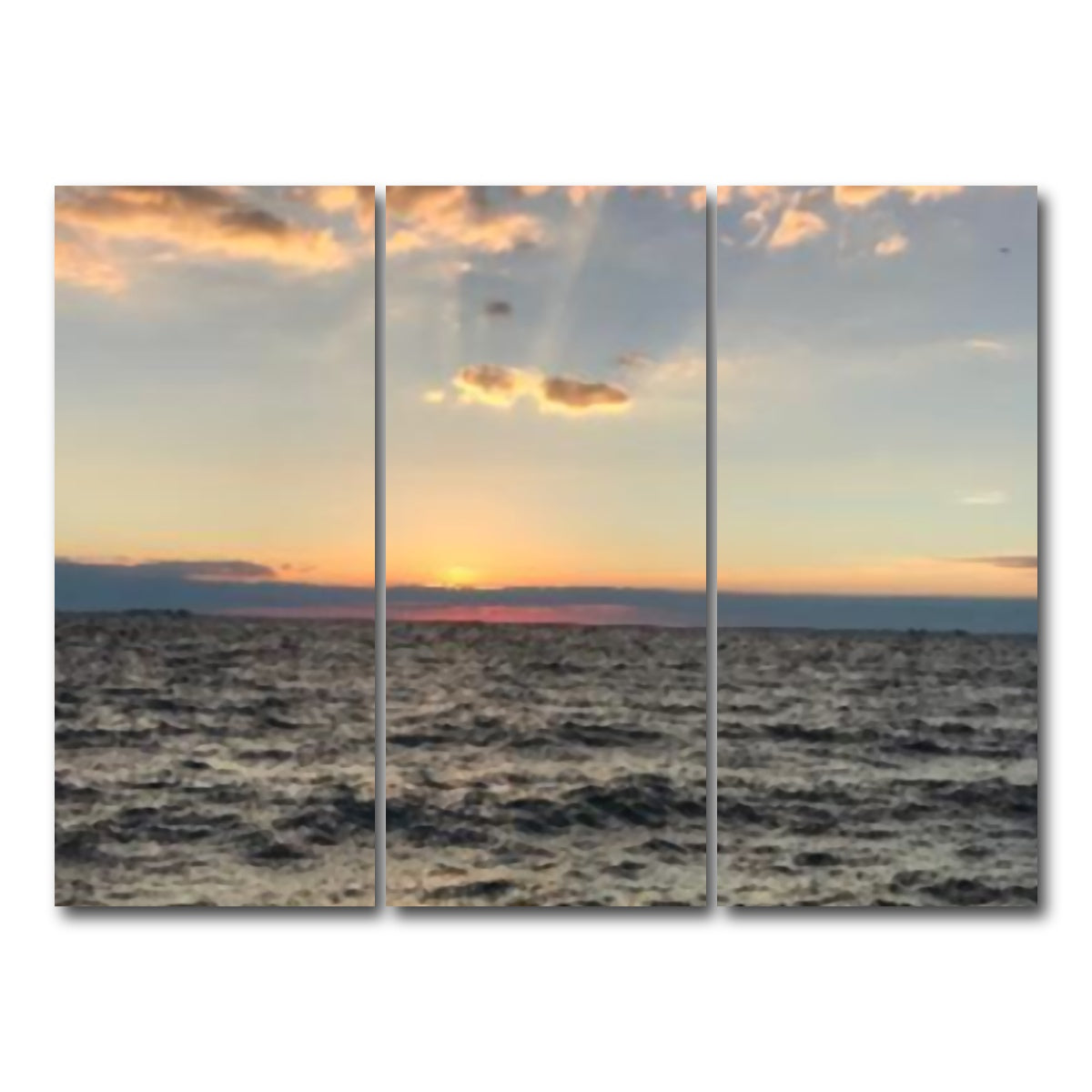 AUTO-MOCKUP WHITE | Ocean Sunset | 3 Piece | Gallery Wrap Canvas | group=8x18