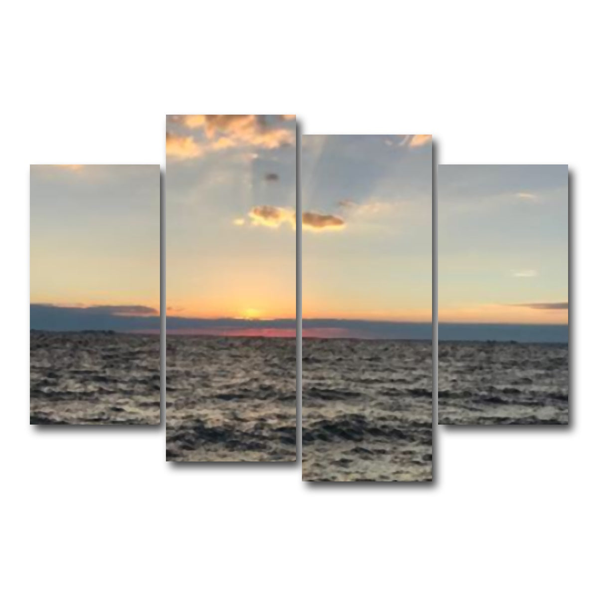 AUTO-MOCKUP WHITE | Ocean Sunset | 4 Piece | Gallery Wrap Canvas | group=4_short