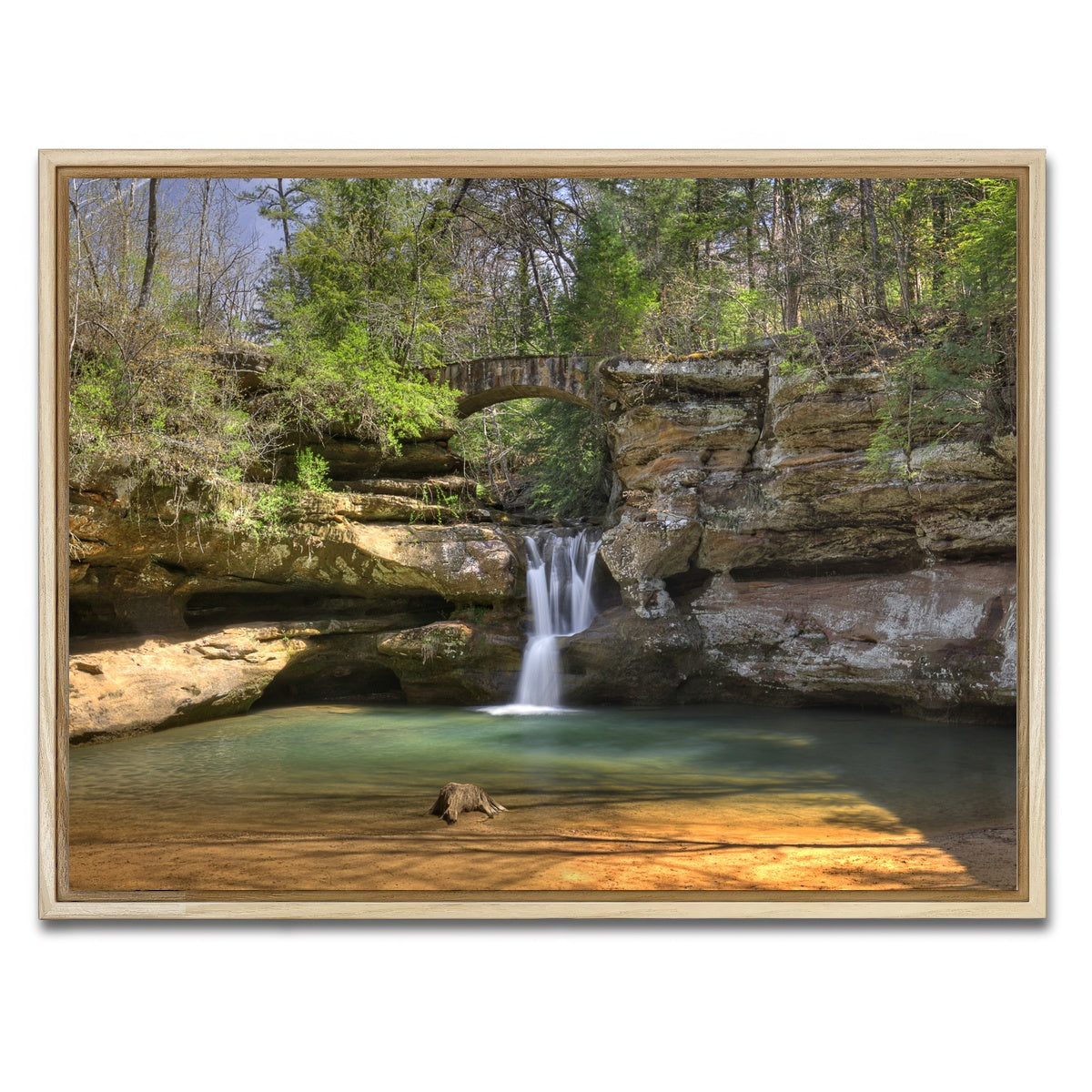 AUTO-MOCKUP WHITE | Old Man's Cave Upper Falls | 1 Piece | Natural Framed Canvas | group=4x3