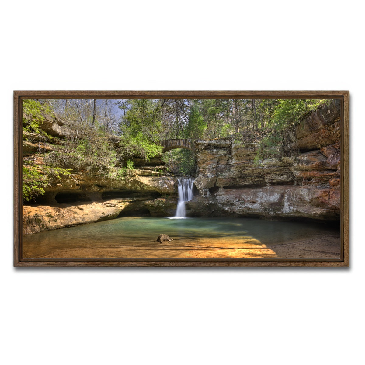 AUTO-MOCKUP WHITE | Old Man's Cave Upper Falls | 1 Piece | Walnut Framed Canvas | group=2x1