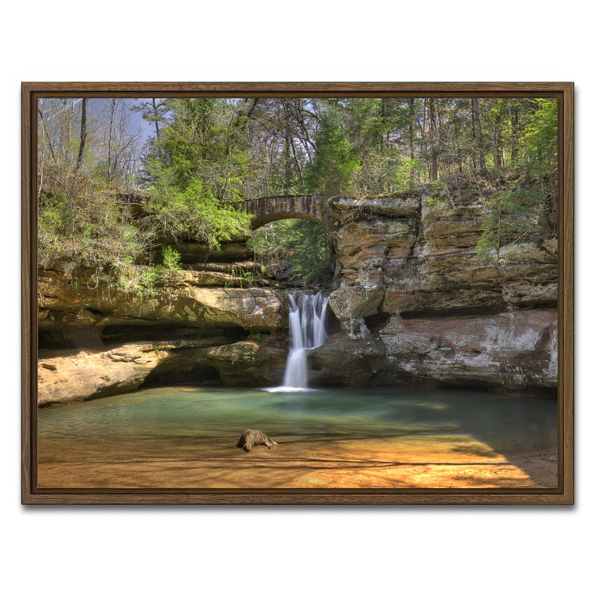 AUTO-MOCKUP WHITE | Old Man's Cave Upper Falls | 1 Piece | Walnut Framed Canvas | group=4x3