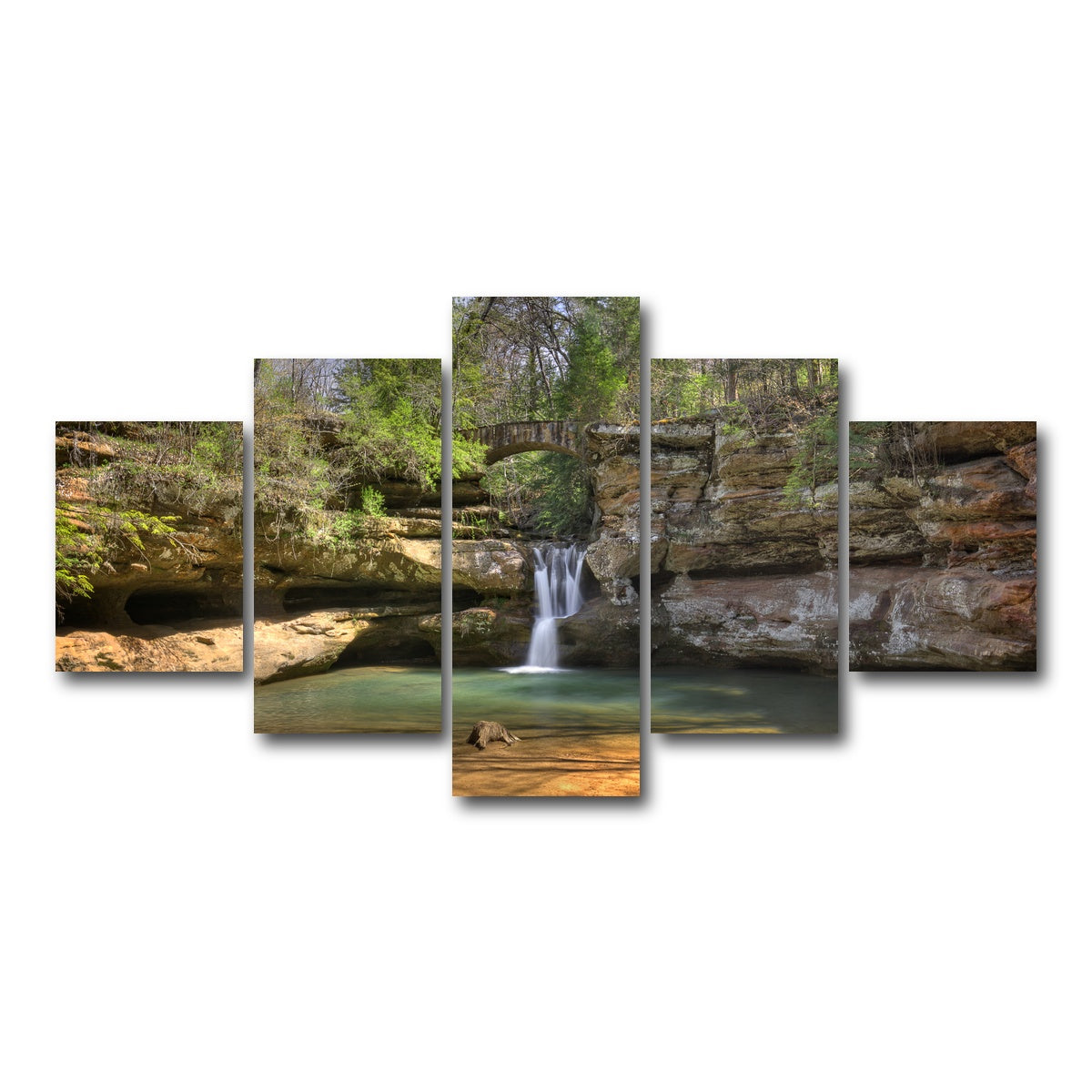 AUTO-MOCKUP WHITE | Old Man's Cave Upper Falls | 5 Piece | Gallery Wrap Canvas | group=5_short