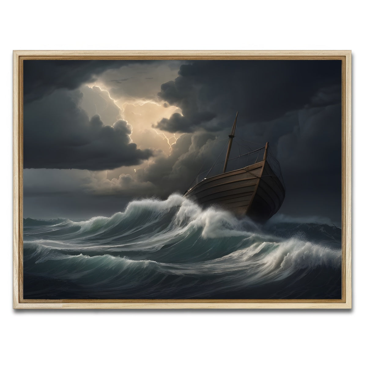 AUTO-MOCKUP WHITE | Old Wooden Ship | 1 Piece | Natural Framed Canvas | group=4x3