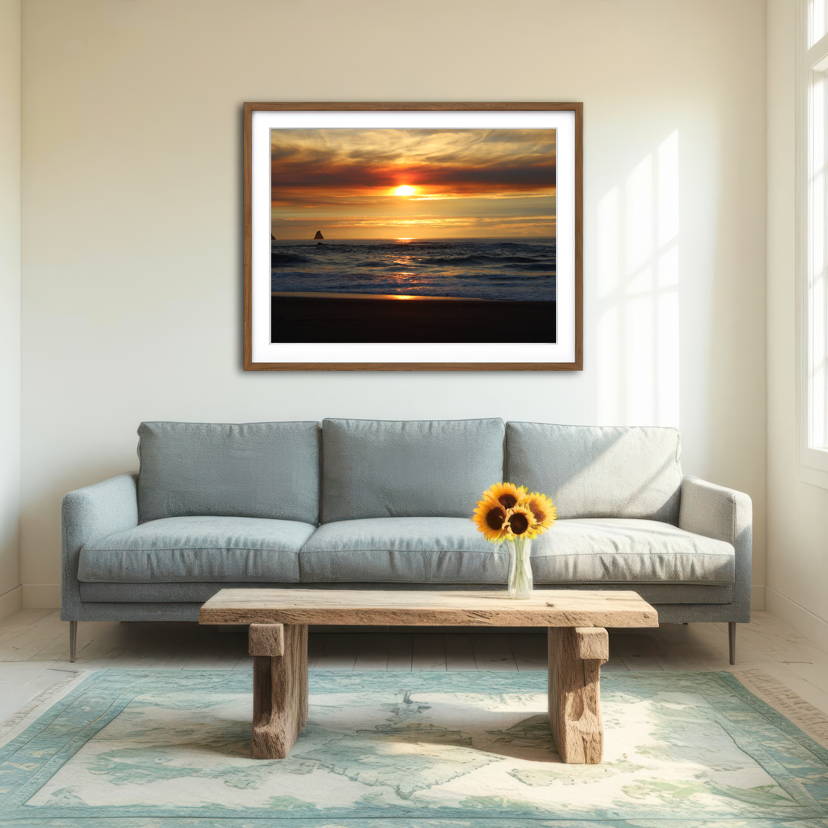 AUTO-MOCKUP ROOM | Oregon Coast Sunset Wall Art