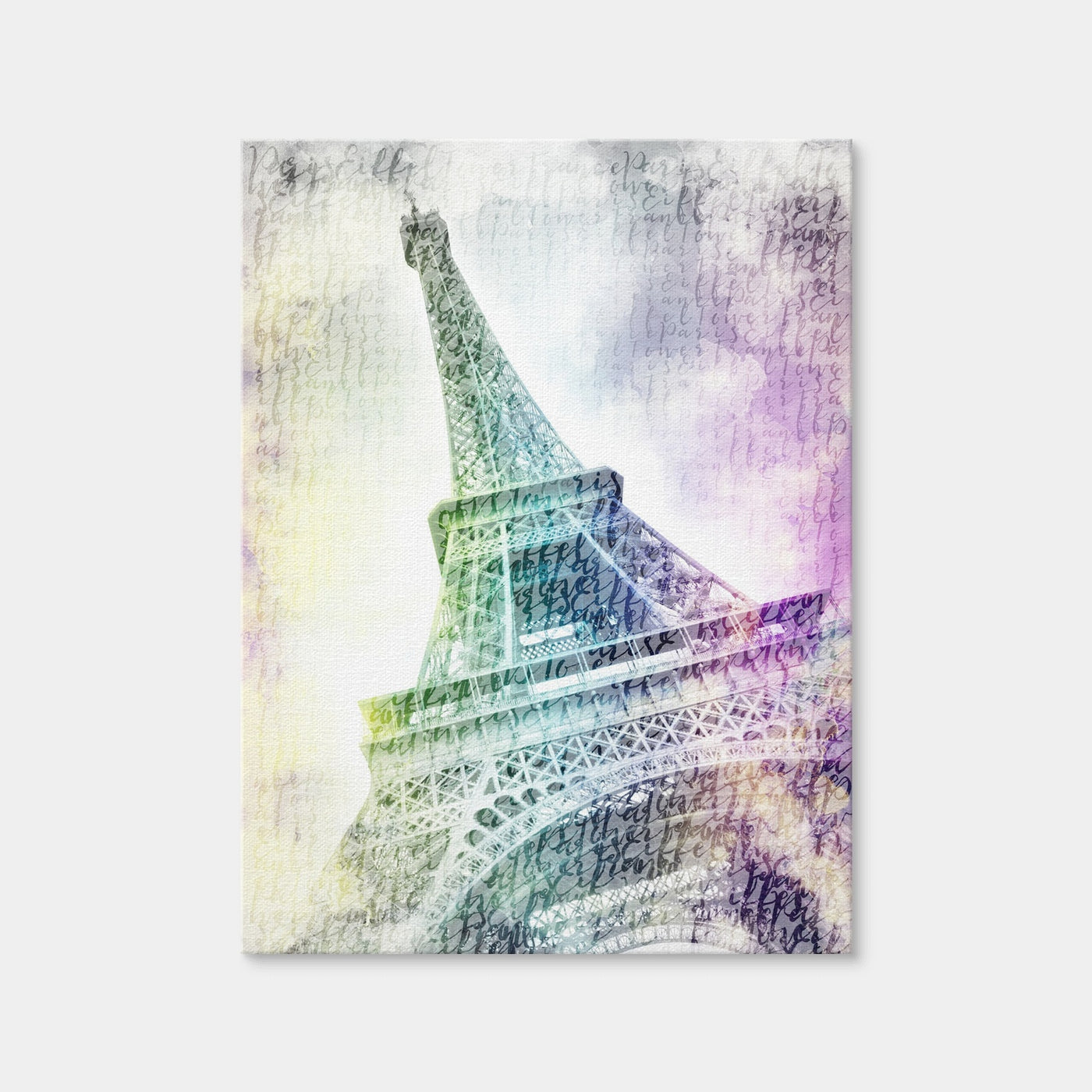 AUTO-MOCKUP WHITE | Paris Watercolor Eiffel Tower | 1 Piece | Gallery Wrap Canvas | group=3x4