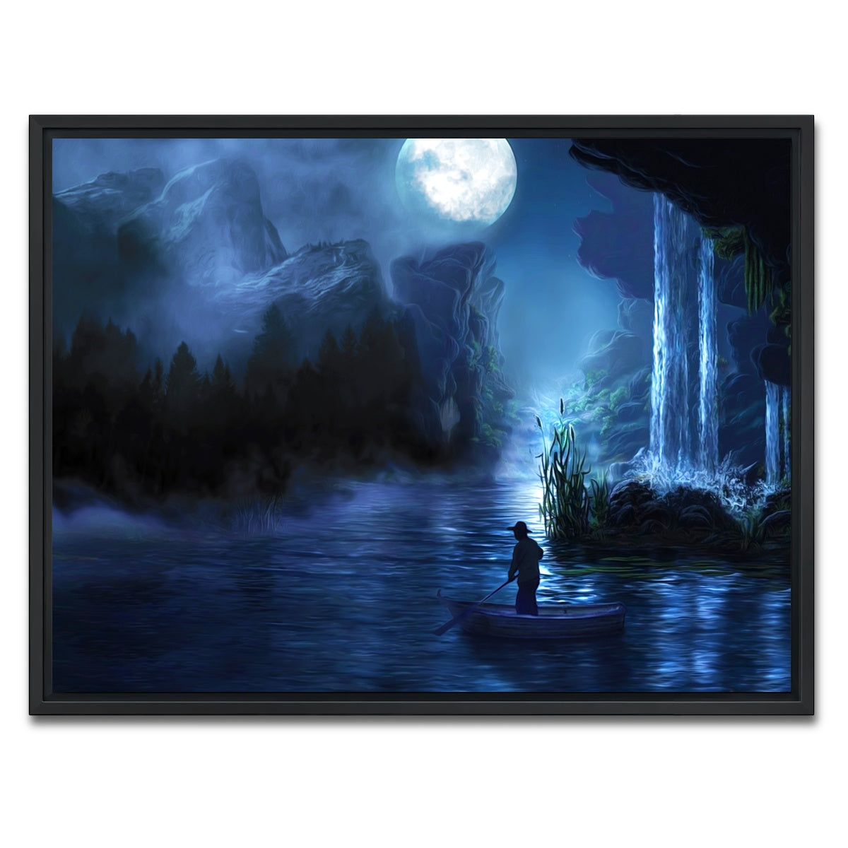 AUTO-MOCKUP WHITE | Paddle at Night | 1 Piece | Black Framed Canvas | group=4x3