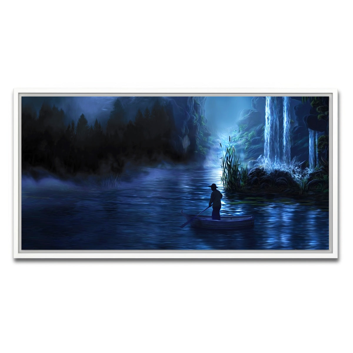 AUTO-MOCKUP WHITE | Paddle at Night | 1 Piece | White Framed Canvas | group=2x1