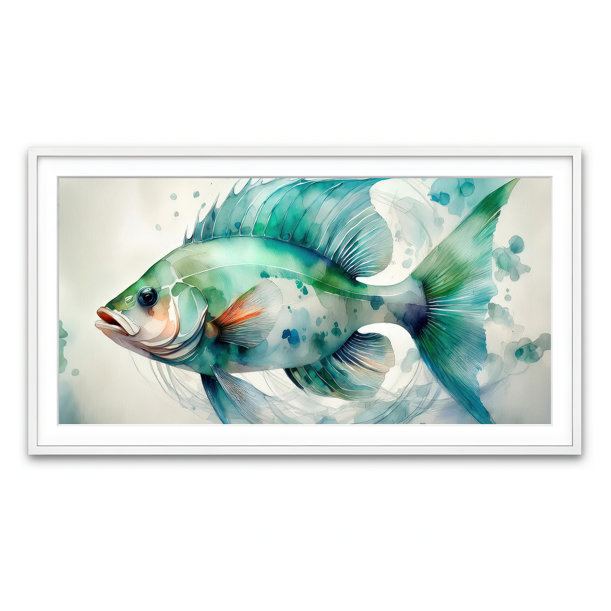 Framed Print 2x1 White