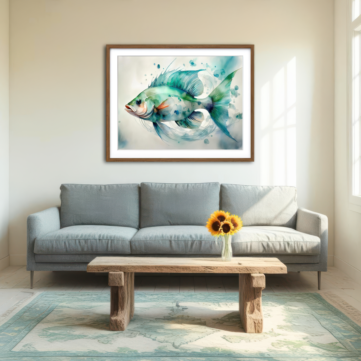 AUTO-MOCKUP ROOM | Painting Art of Salt Water Fish Wall Art