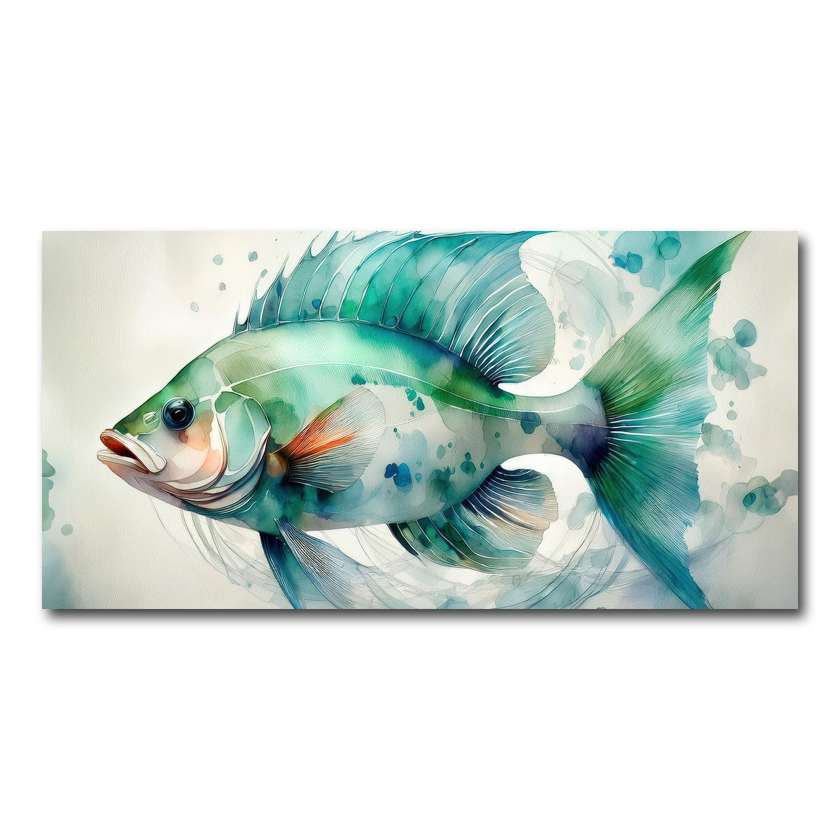 AUTO-MOCKUP WHITE | Painting Art of Salt Water Fish | 1 Piece | Gallery Wrap Canvas | group=2x1