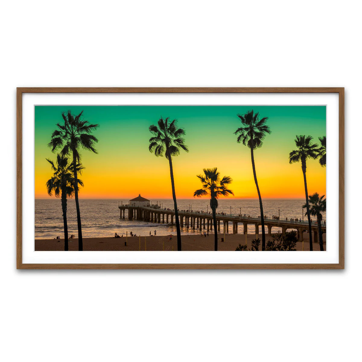 Palm Trees and Pier on Manhattan Beach Wall Art