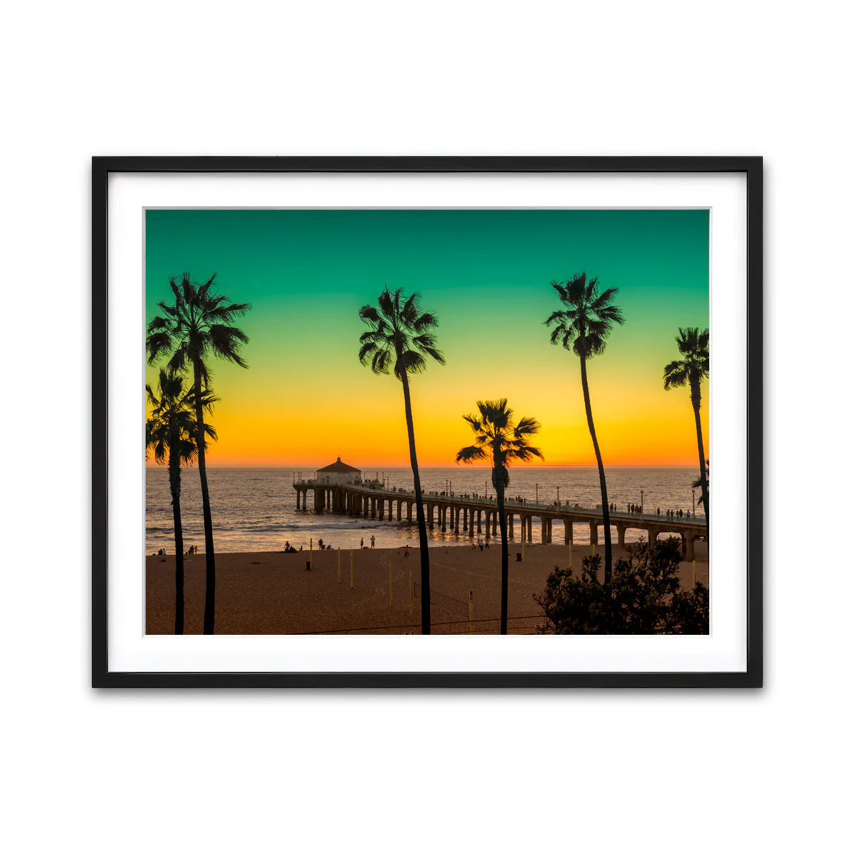 Palm Trees and Pier on Manhattan Beach Wall Art