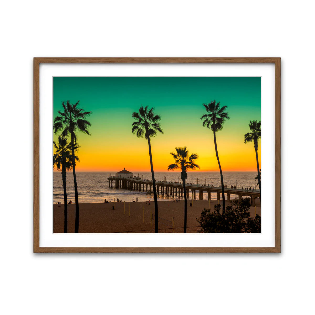 Palm Trees and Pier on Manhattan Beach Wall Art