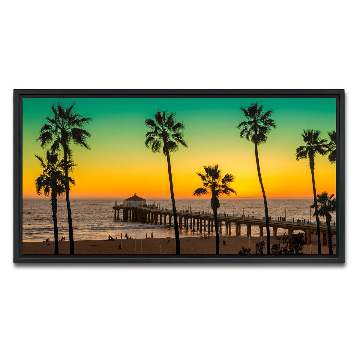 Palm Trees and Pier on Manhattan Beach Wall Art