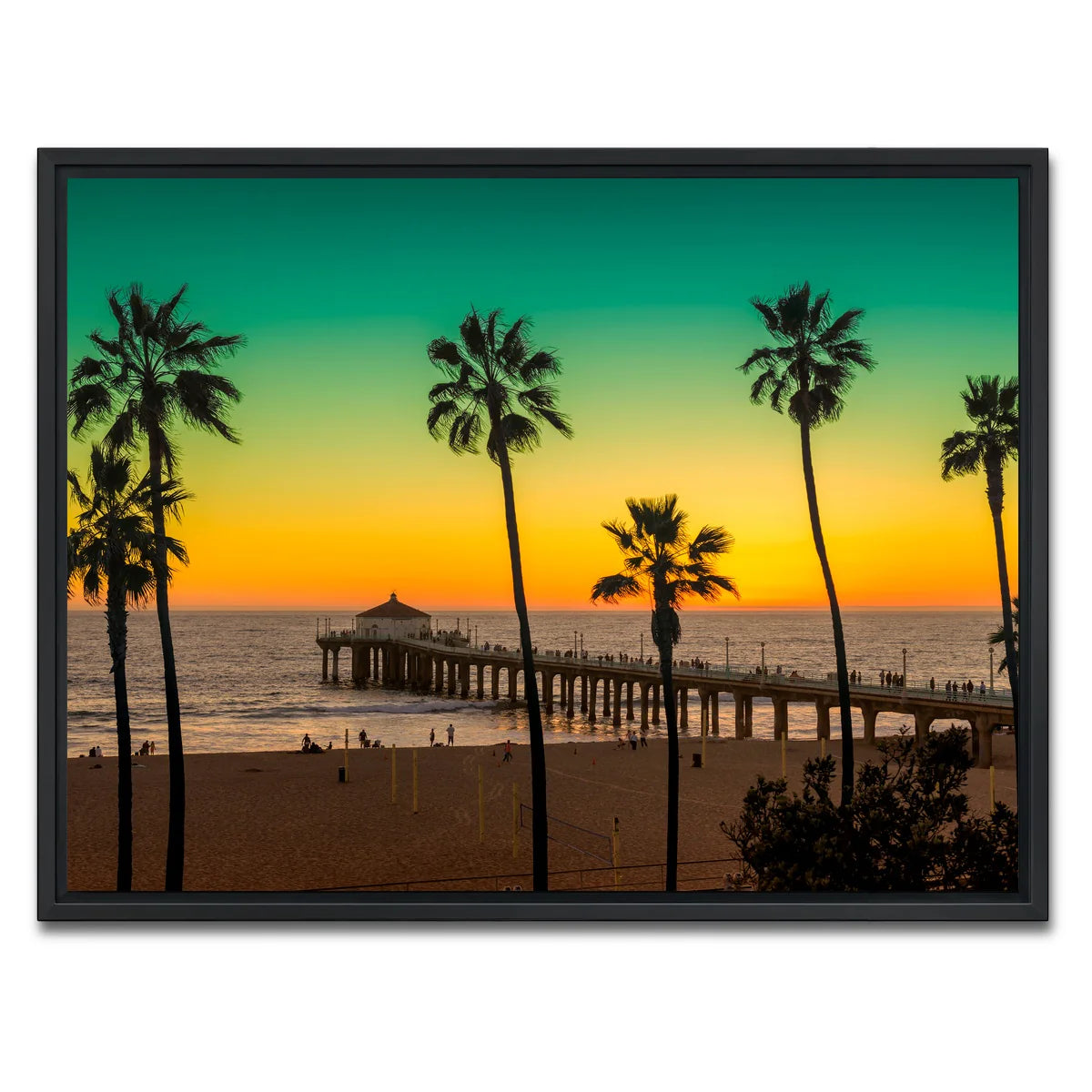 Palm Trees and Pier on Manhattan Beach Wall Art