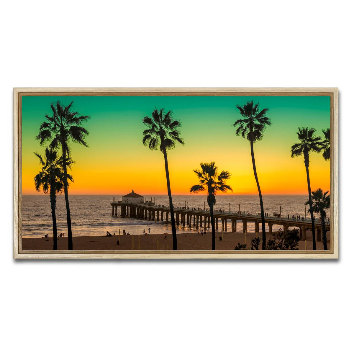 Palm Trees and Pier on Manhattan Beach Wall Art