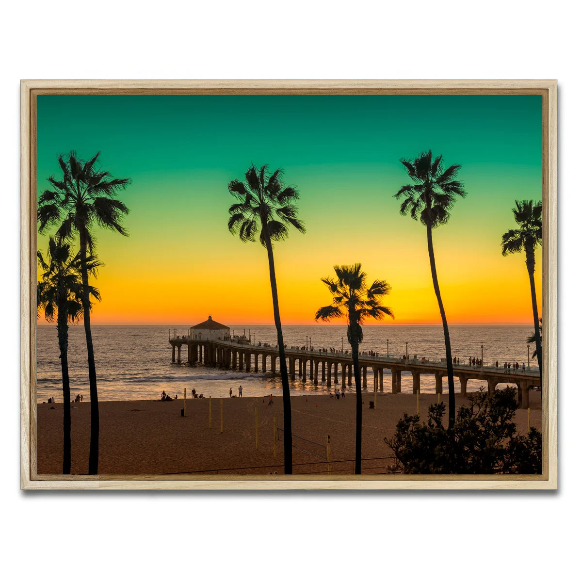Palm Trees and Pier on Manhattan Beach Wall Art
