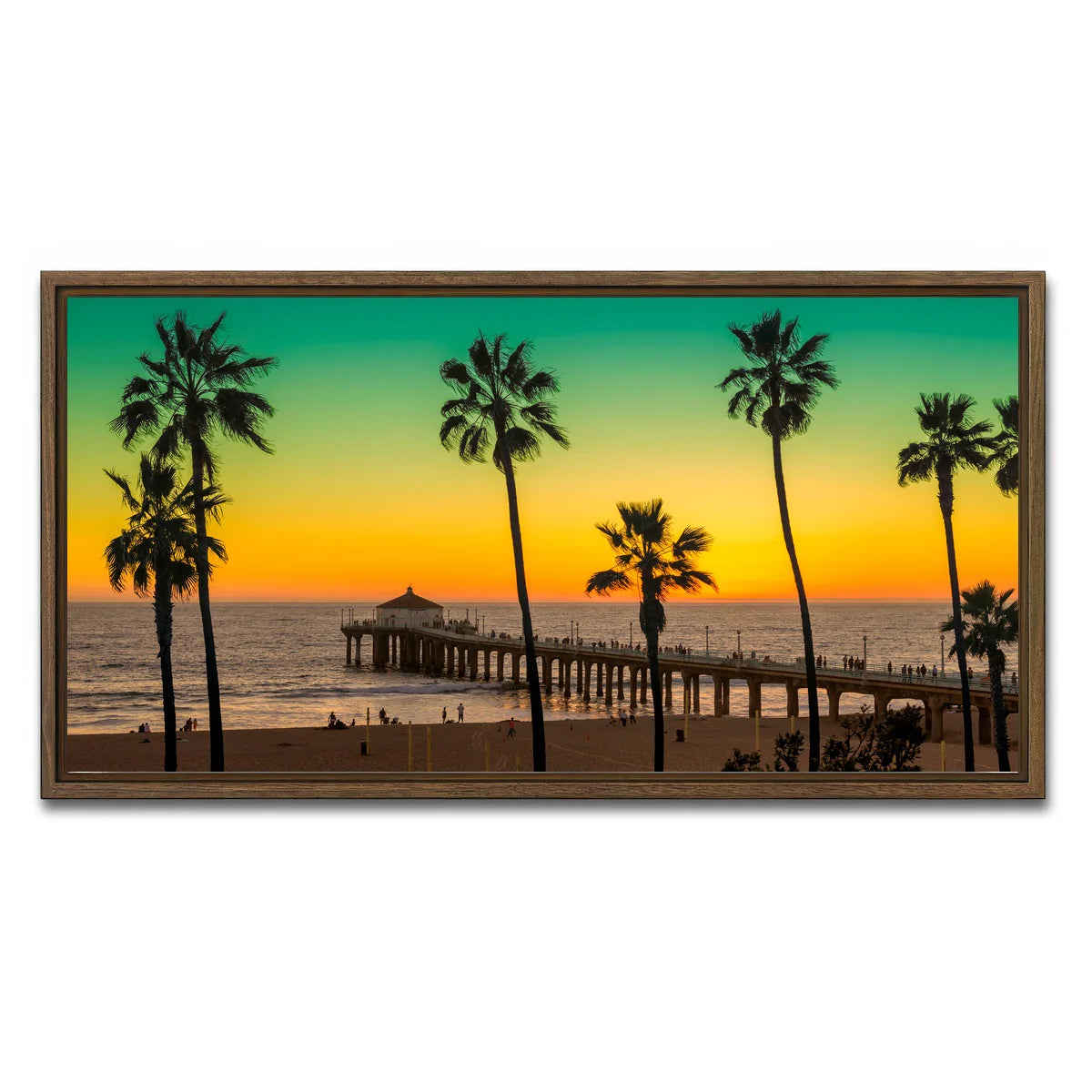 Palm Trees and Pier on Manhattan Beach Wall Art