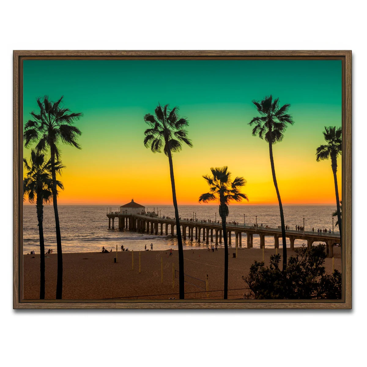 Palm Trees and Pier on Manhattan Beach Wall Art