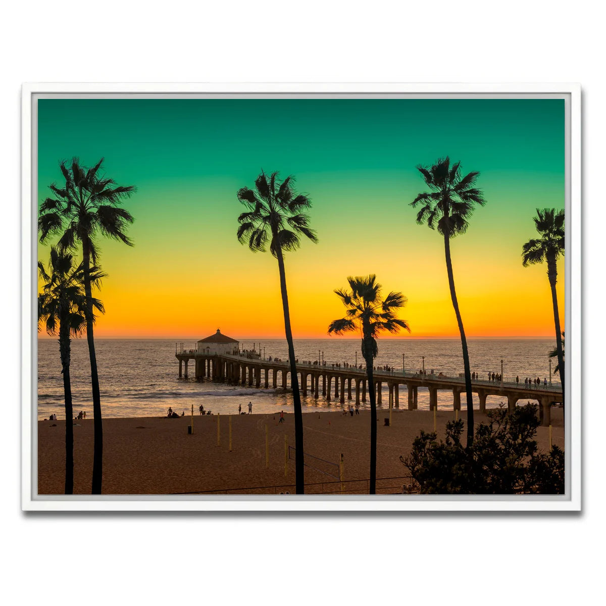 Palm Trees and Pier on Manhattan Beach Wall Art