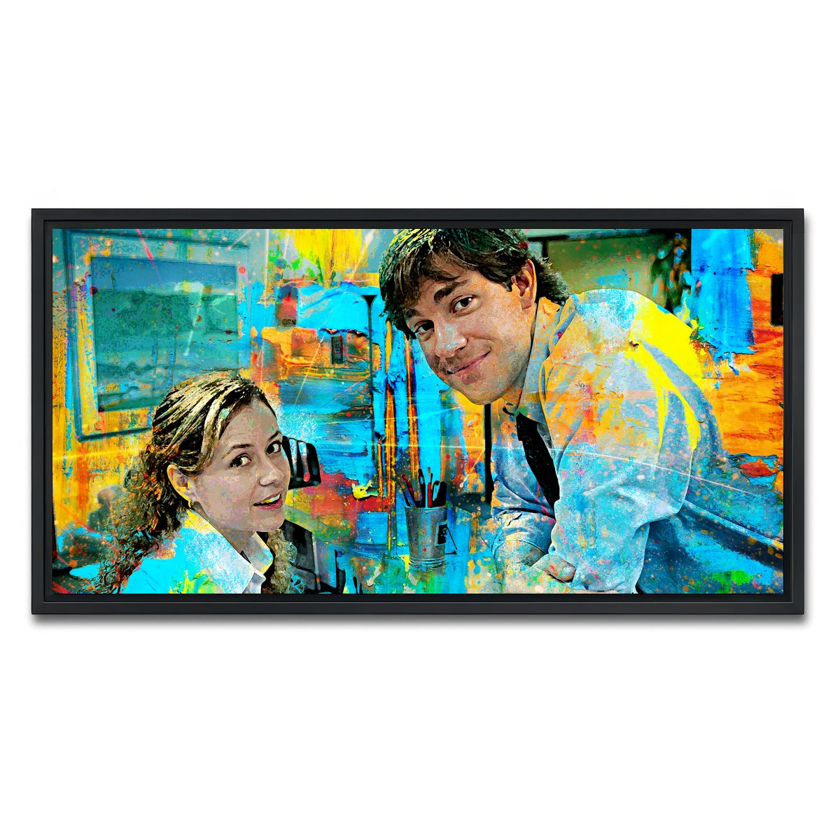 AUTO-MOCKUP WHITE | Pam & Jim | 1 Piece | Black Framed Canvas | group=2x1