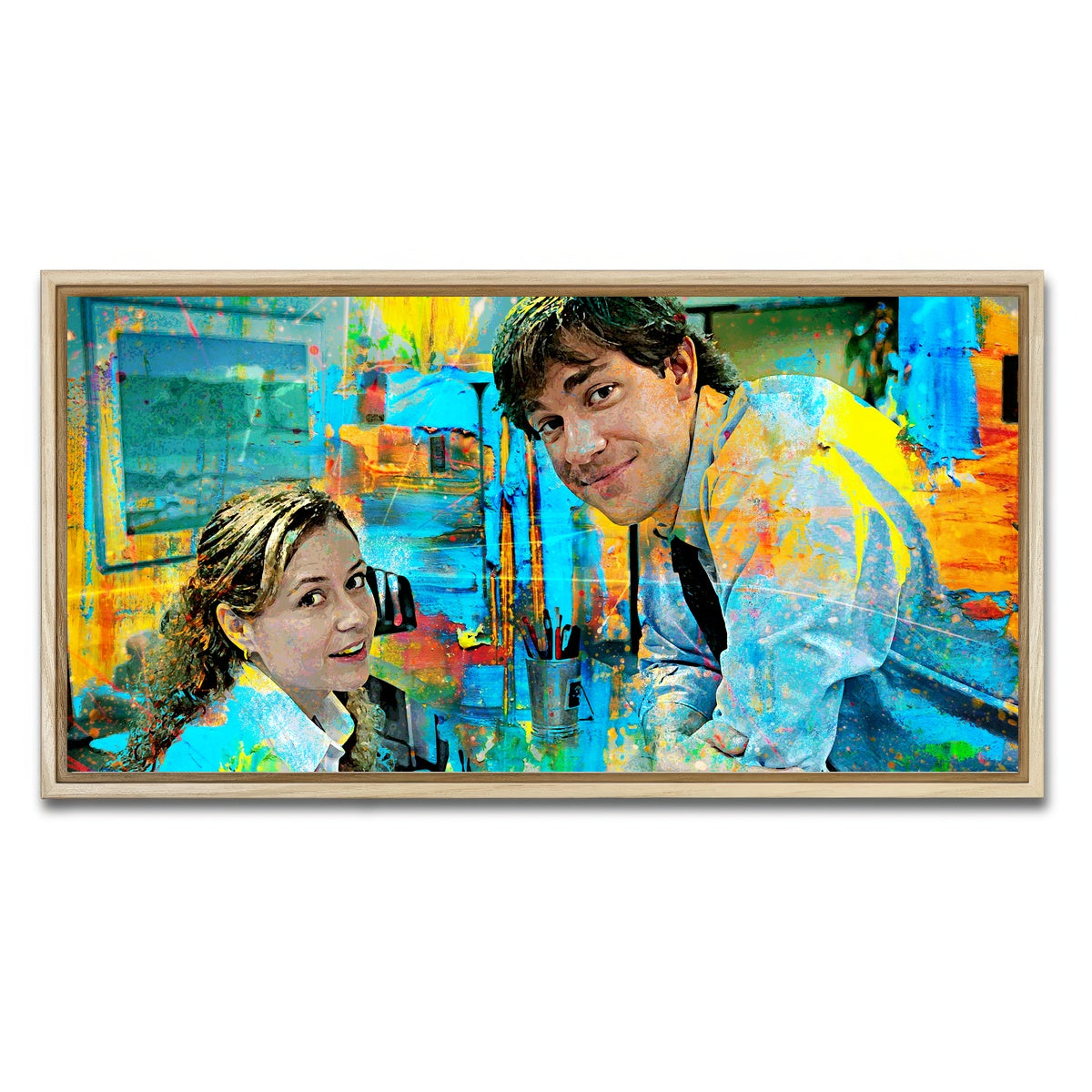 AUTO-MOCKUP WHITE | Pam & Jim | 1 Piece | Natural Framed Canvas | group=2x1