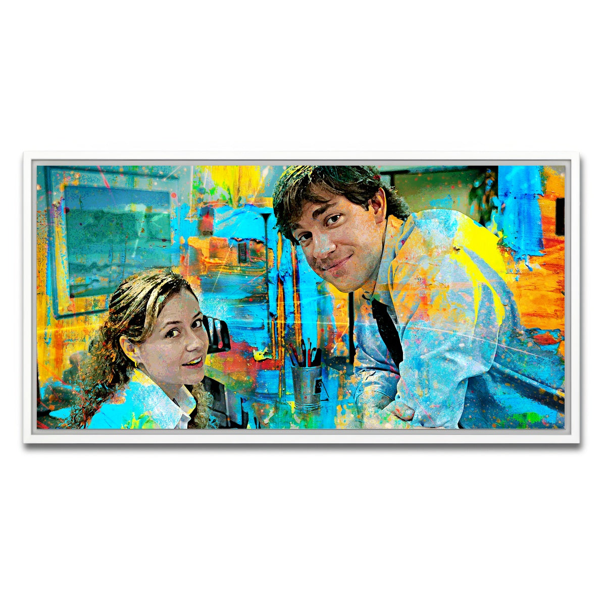 AUTO-MOCKUP WHITE | Pam & Jim | 1 Piece | White Framed Canvas | group=2x1