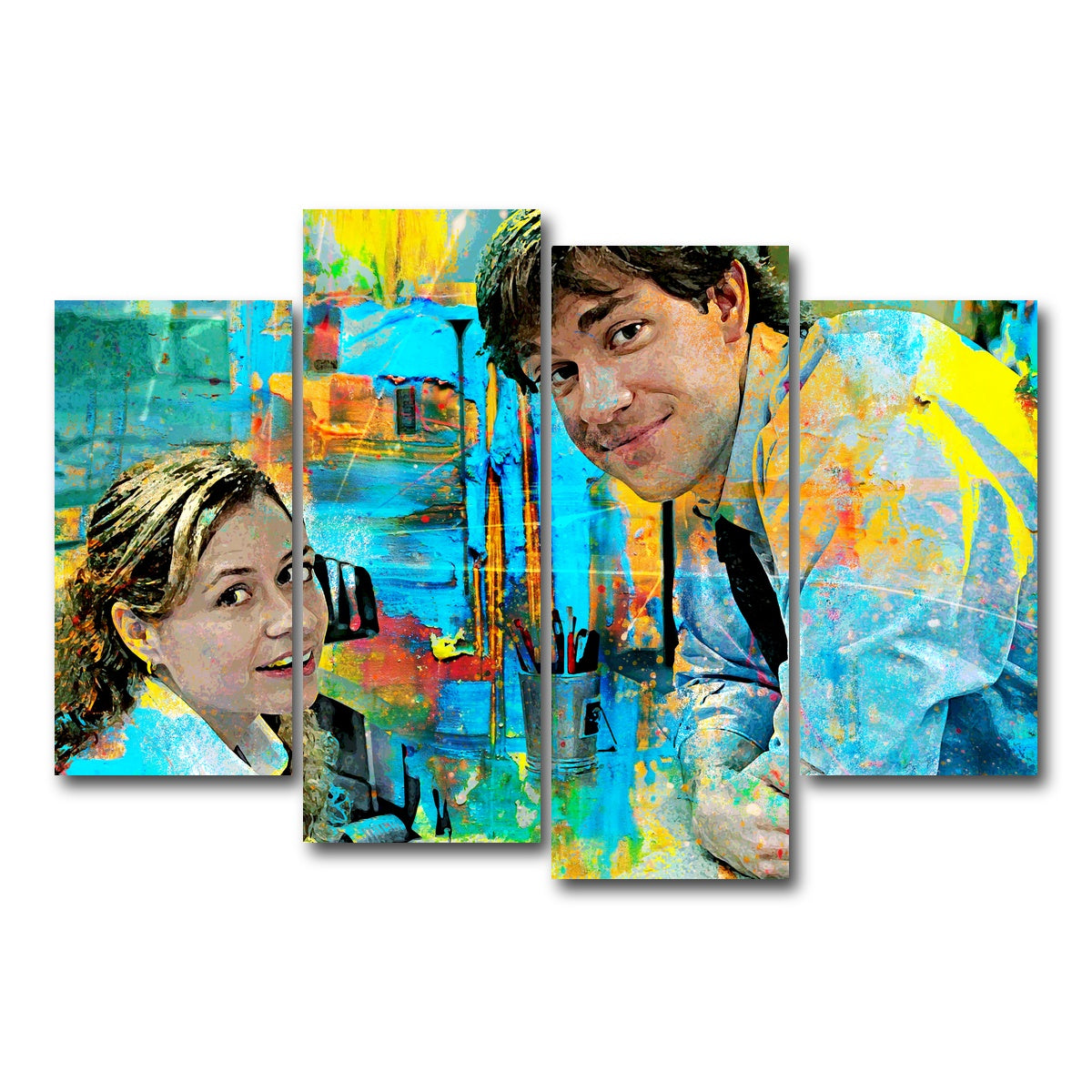 AUTO-MOCKUP WHITE | Pam & Jim | 4 Piece | Gallery Wrap Canvas | group=4_short