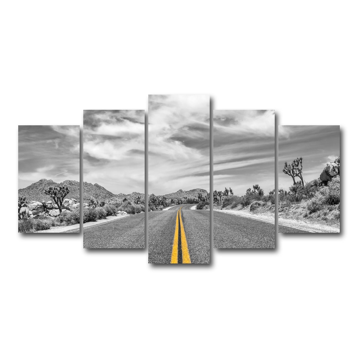 AUTO-MOCKUP WHITE | Park Boulevard with Joshua Trees | 5 Piece | Gallery Wrap Canvas | group=5_normal