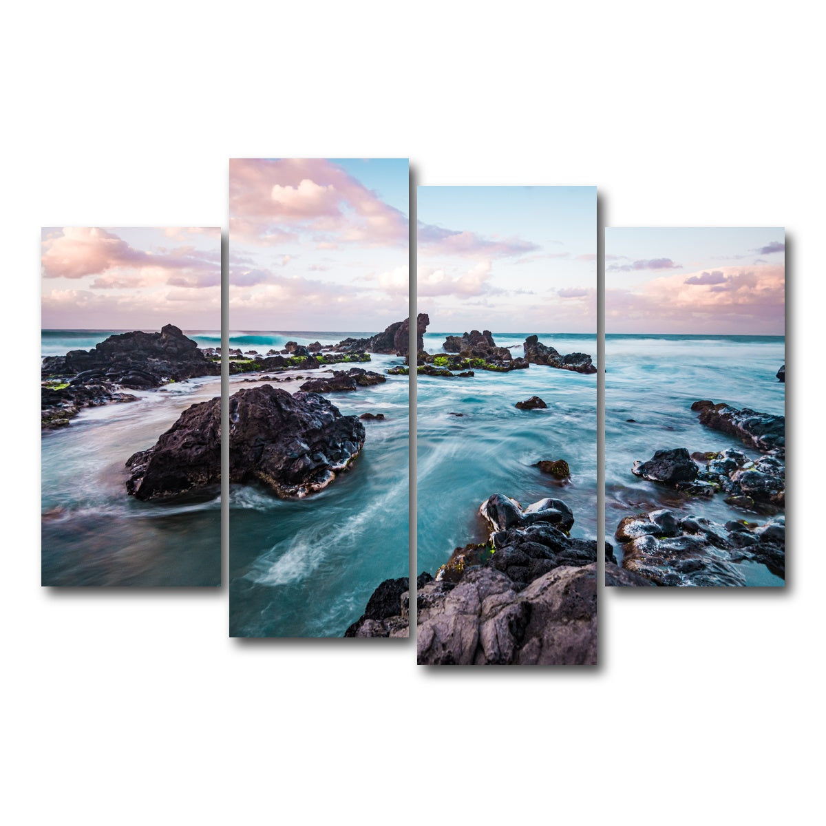 AUTO-MOCKUP WHITE | Pastel Waters | 4 Piece | Gallery Wrap Canvas | group=4_short