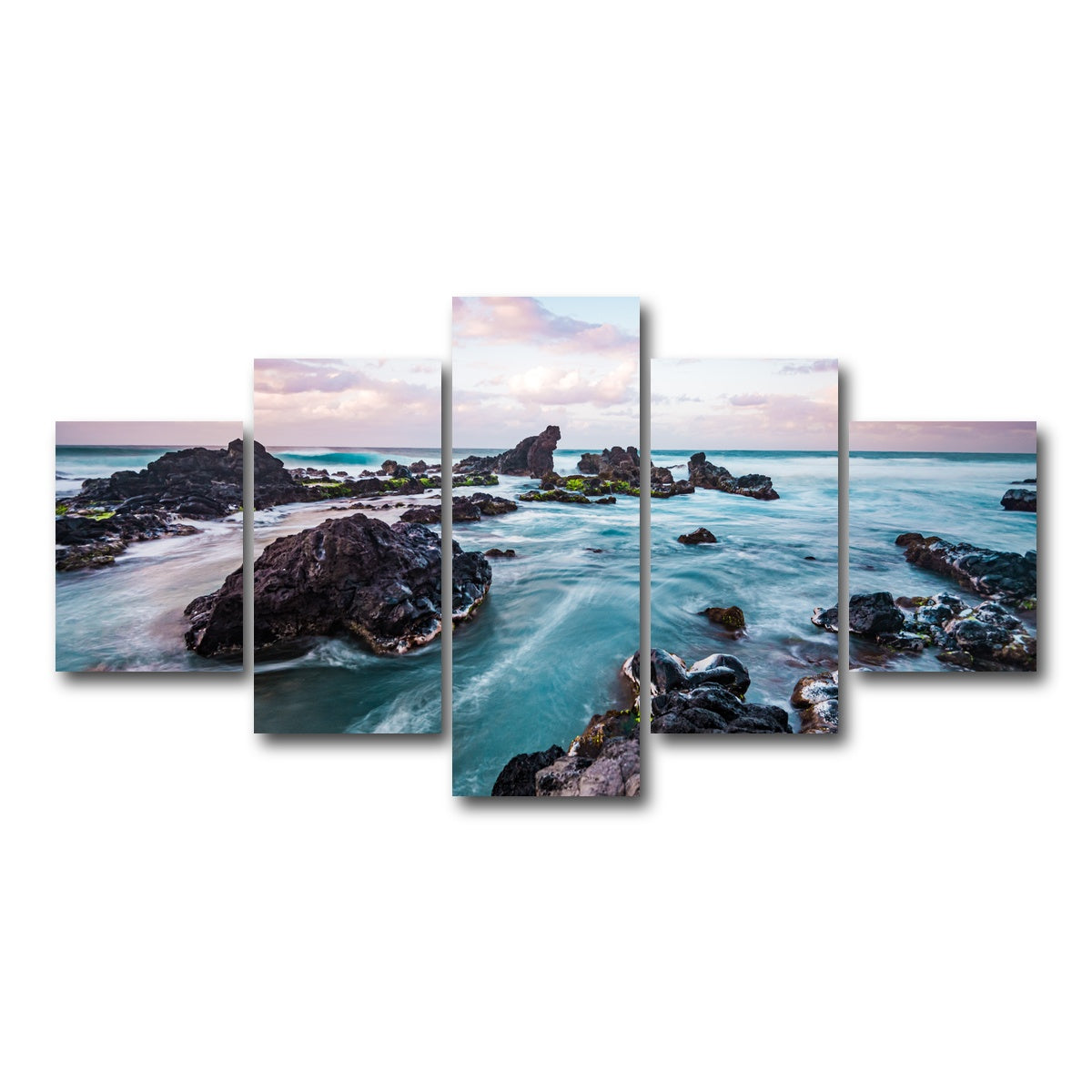 AUTO-MOCKUP WHITE | Pastel Waters | 5 Piece | Gallery Wrap Canvas | group=5_short
