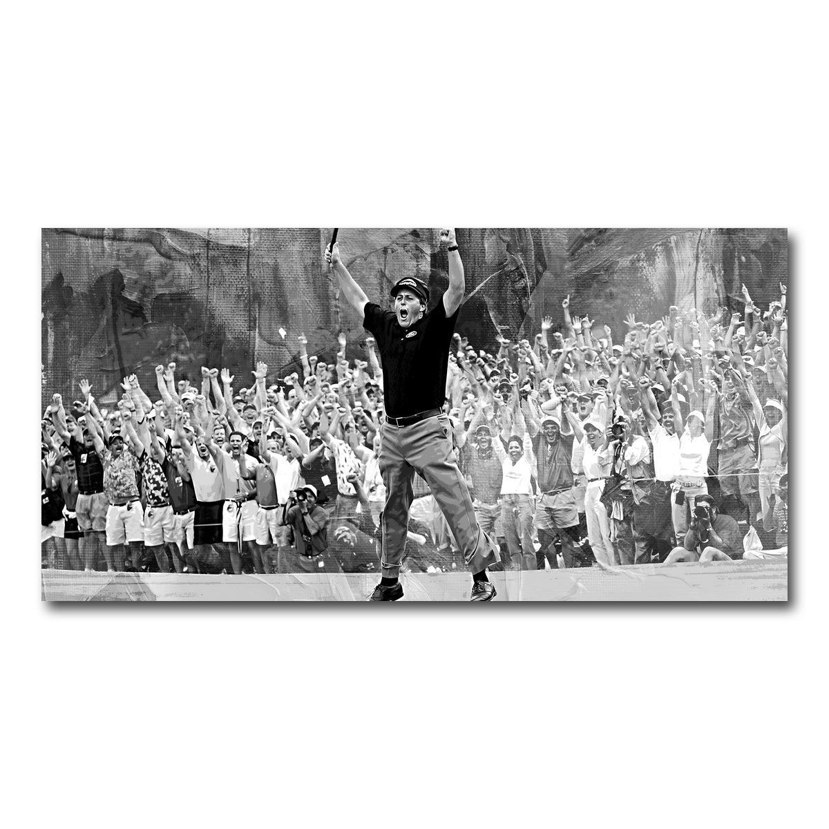 AUTO-MOCKUP WHITE | Phil Mickelson Grayscale | 1 Piece | Gallery Wrap Canvas | group=2x1