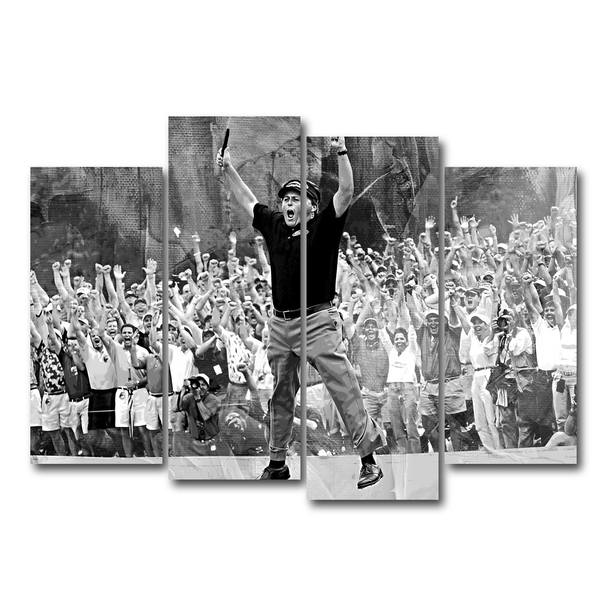 AUTO-MOCKUP WHITE | Phil Mickelson Grayscale | 4 Piece | Gallery Wrap Canvas | group=4_normal