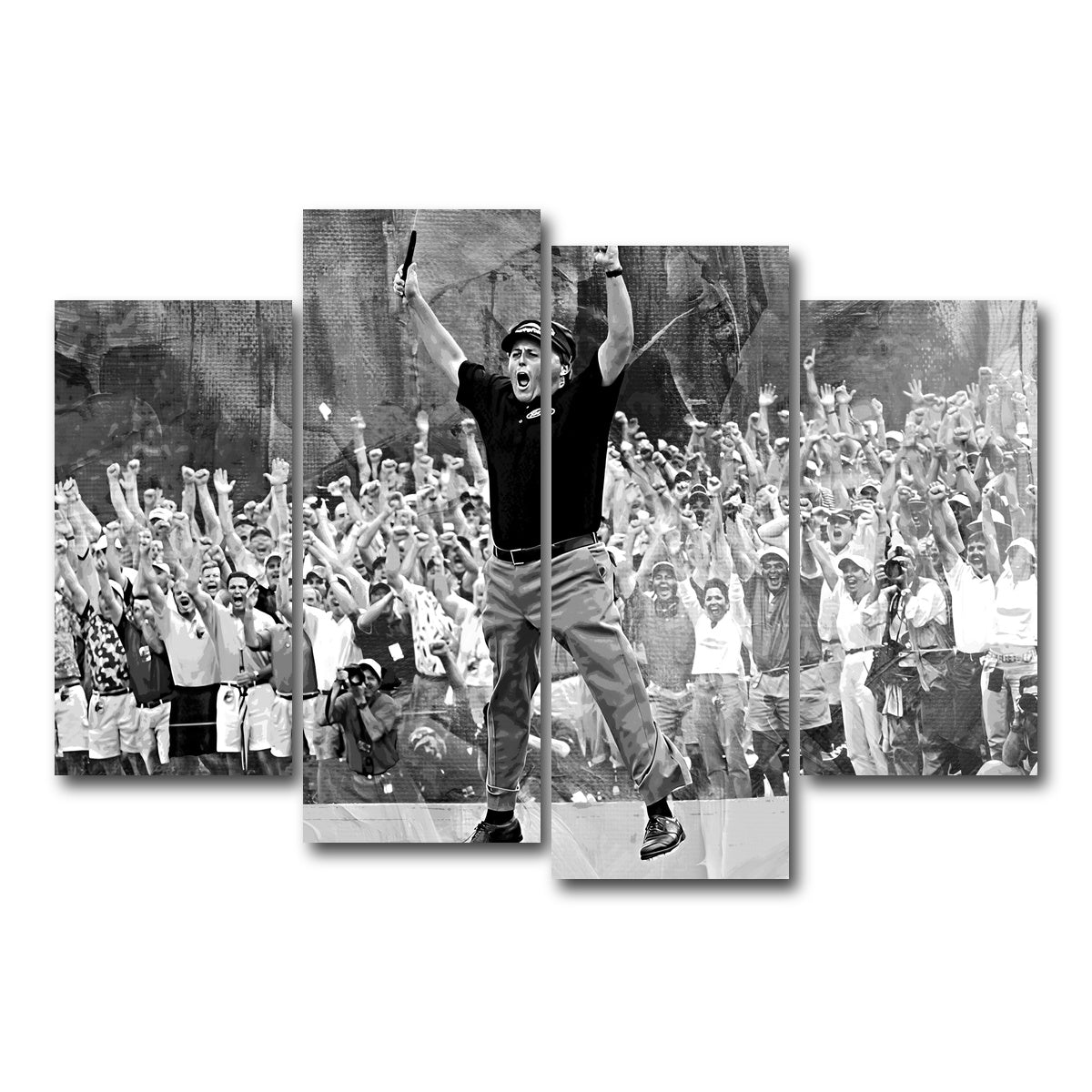 AUTO-MOCKUP WHITE | Phil Mickelson Grayscale | 4 Piece | Gallery Wrap Canvas | group=4_short