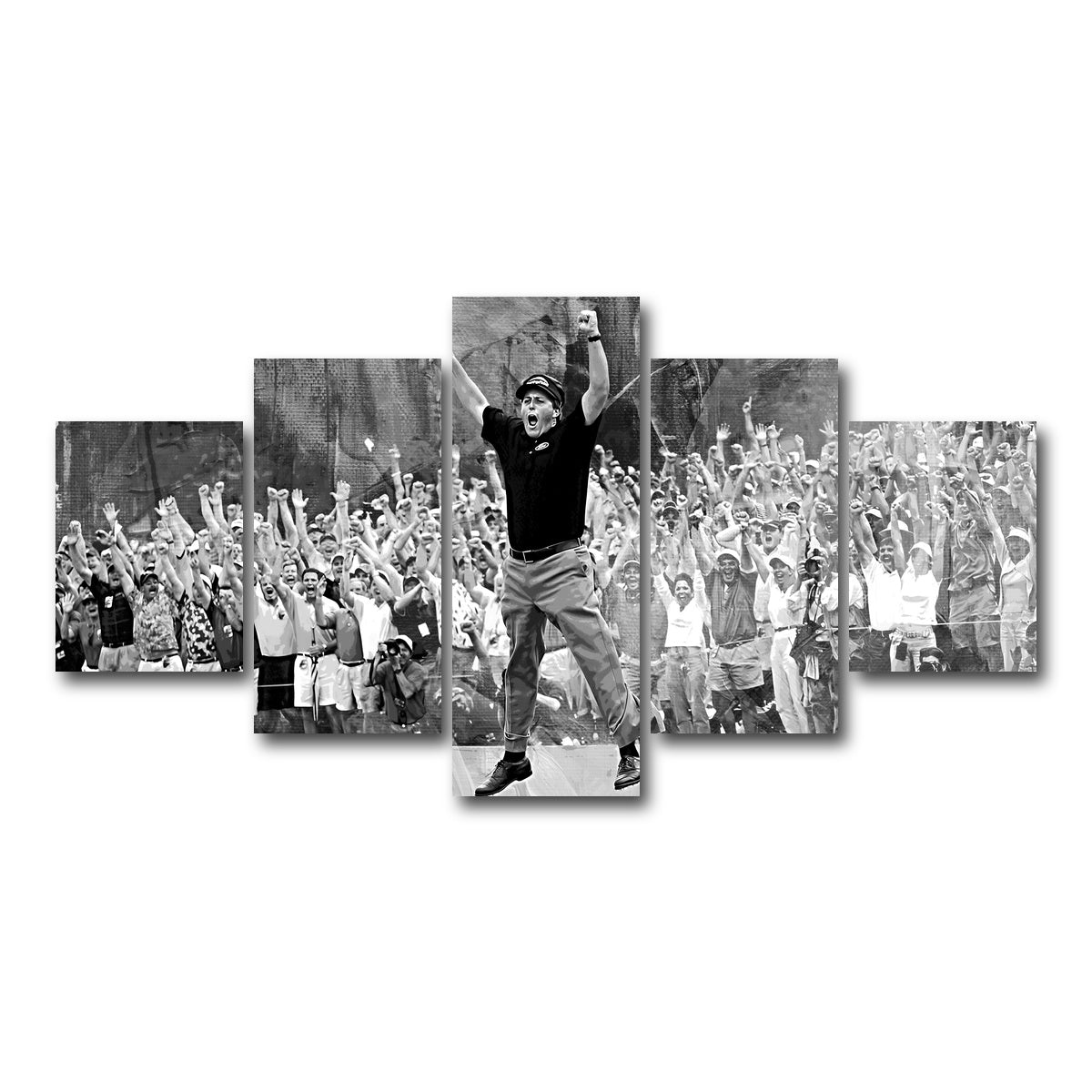 AUTO-MOCKUP WHITE | Phil Mickelson Grayscale | 5 Piece | Gallery Wrap Canvas | group=5_short